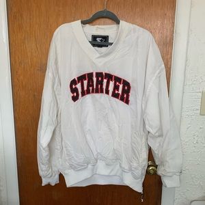 white pullover windbreaker